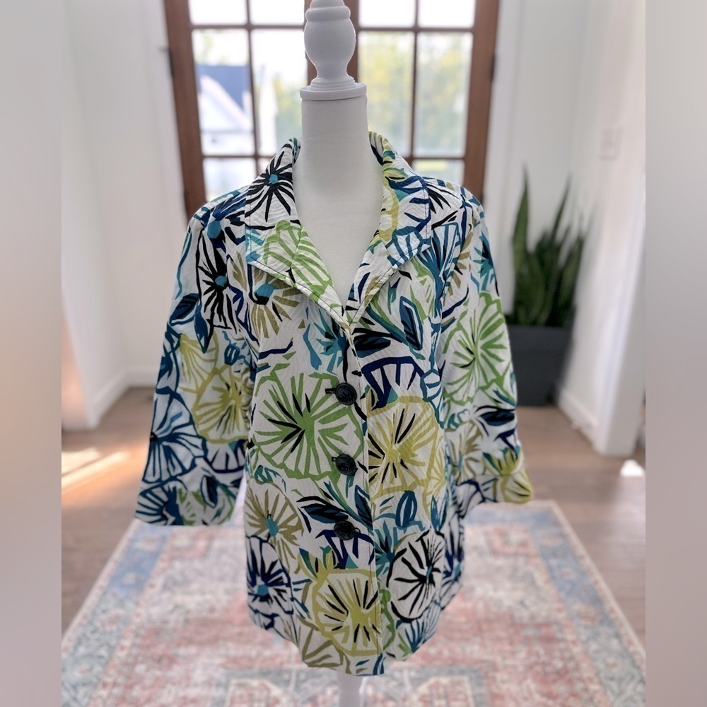 PECK and Peck NWT Textured Floral Lightweight Jacket/Size XL